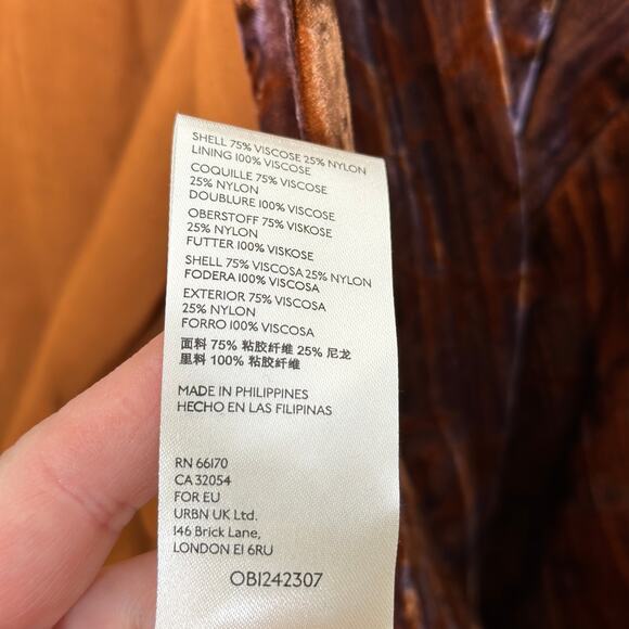 Anthropologie Velvet Kimono Jacket in Rust and purple xs - Picture 8 of 8